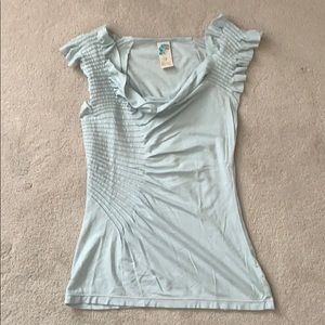 Anthropologie pale blue top